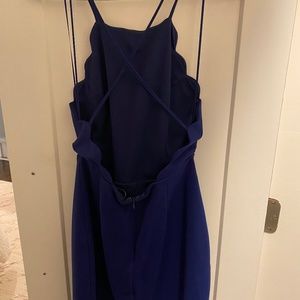 Lush Blue Scalloped Dress